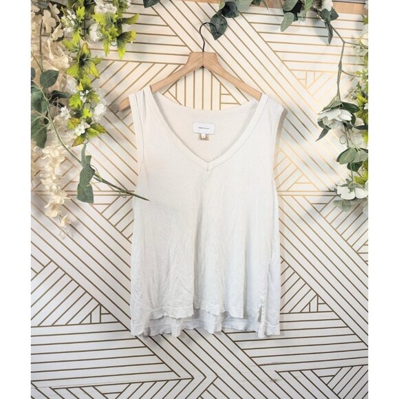 Current Elliott Women's White Distressed Tank Top Tee T Shirt muscle tank Sz 4 - Picture 1 of 6